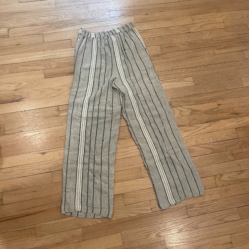 Free People Take Me To Paris Low Back Striped PANTS ONLY NWOT Size Large - Picture 8 of 10